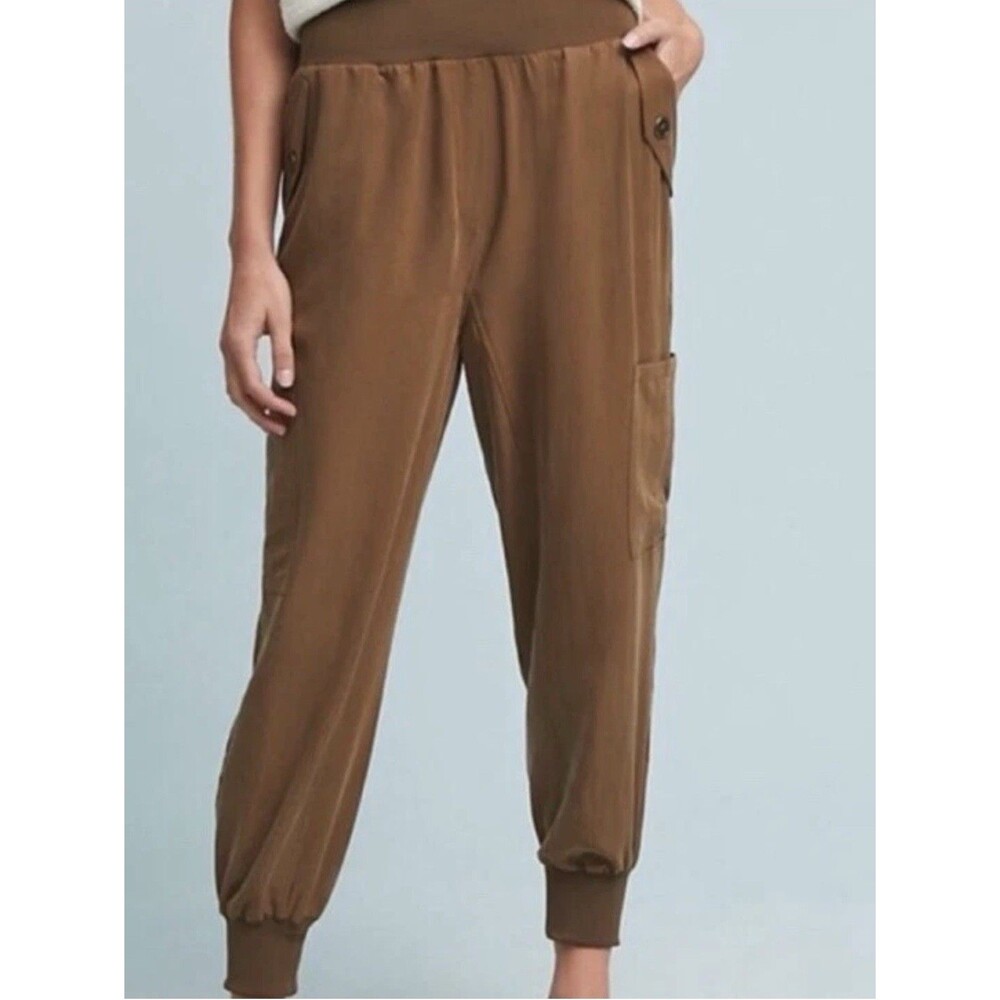 Maeve Anthropologie Brown Jogger Utility Cargo Pants Sz L